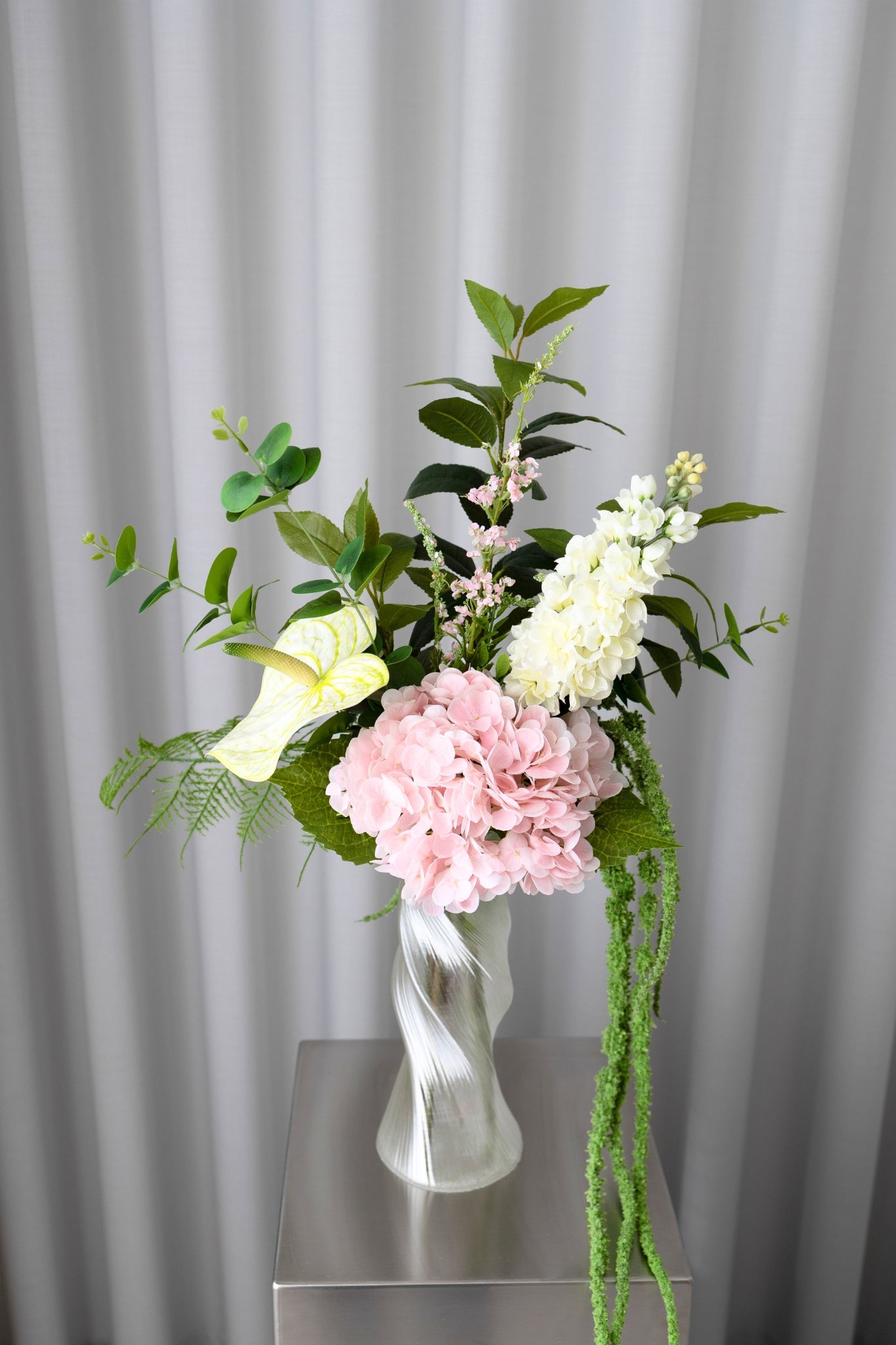Kunstig Soft Pink buket - multi